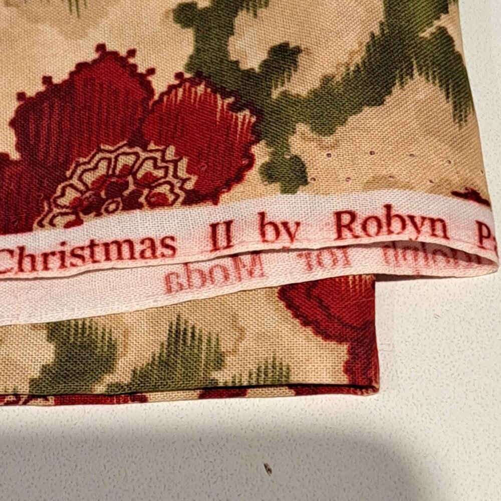 Fork art Christmas II tan background with red flowers and green vines - Picture 3 of 6